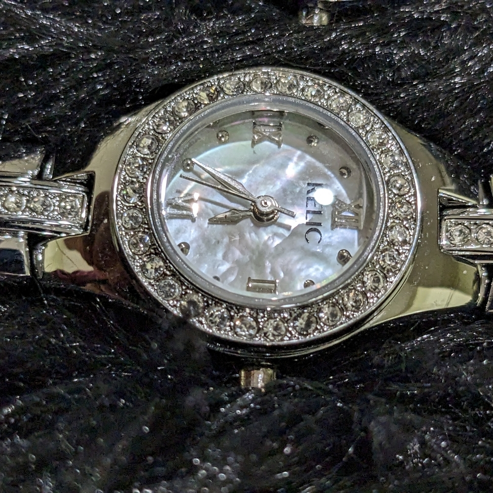 Women's silver studded watches